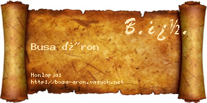 Busa Áron névjegykártya