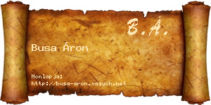 Busa Áron névjegykártya