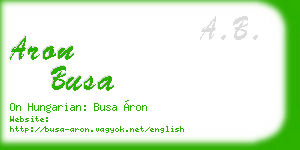 aron busa business card